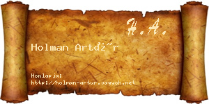 Holman Artúr névjegykártya